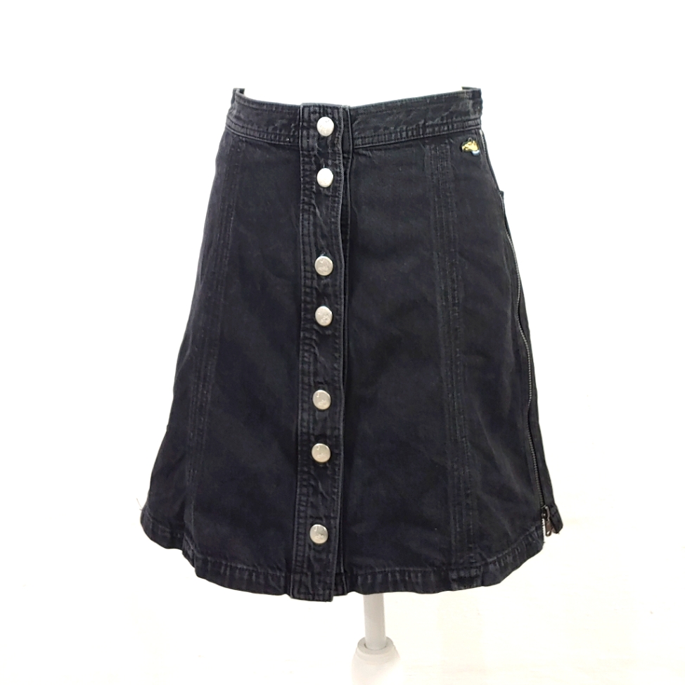 J Brand X Bella Freud Button Front Jean Skirt With Side Zip 711
